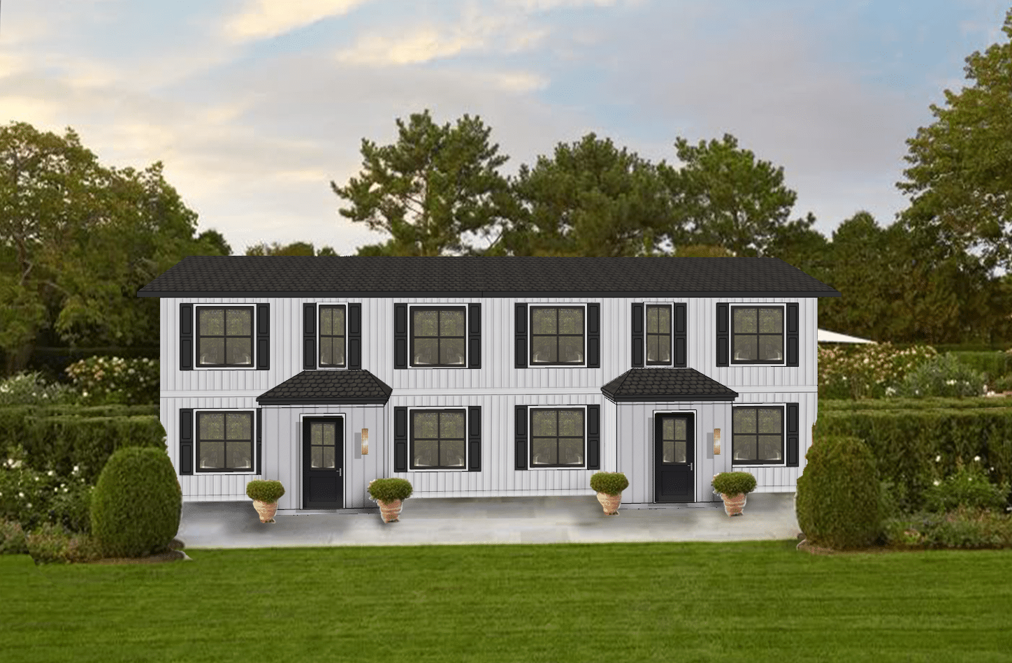 a house with trees in the background